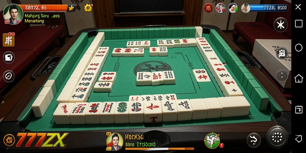 Tampilan gameplay Mahjong yang mendebarkan di 777ZX.