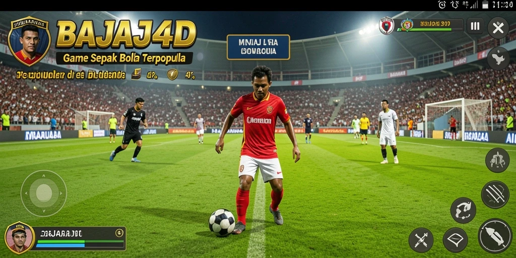 Tampilan gameplay BAJAJ4D yang penuh aksi sepak bola.