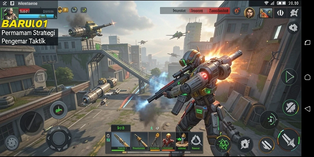 Tampilan gameplay BARU01 yang menegangkan dan strategis di layar.
