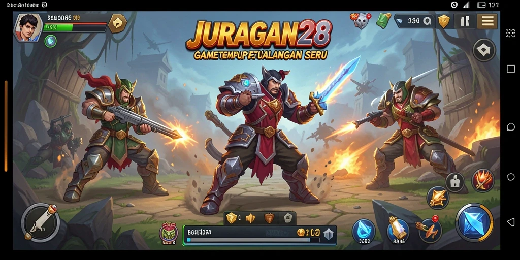 Screenshot JURAGAN28 menampilkan aksi pertempuran yang mendebarkan.