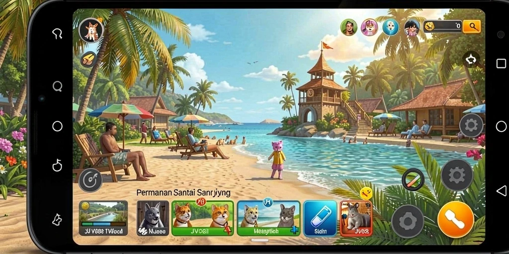 Tampilan gameplay yang seru dalam JV88 dengan berbagai tantangan.