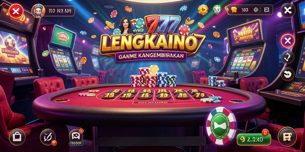 Tampilan gameplay menarik dari LENGKAP777 dengan banyak pilihan permainan kasino.