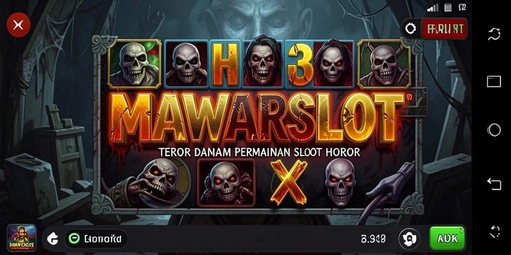 Tampilan gameplay <strong>MAWARSLOT</strong> dengan elemen horor yang menegangkan.