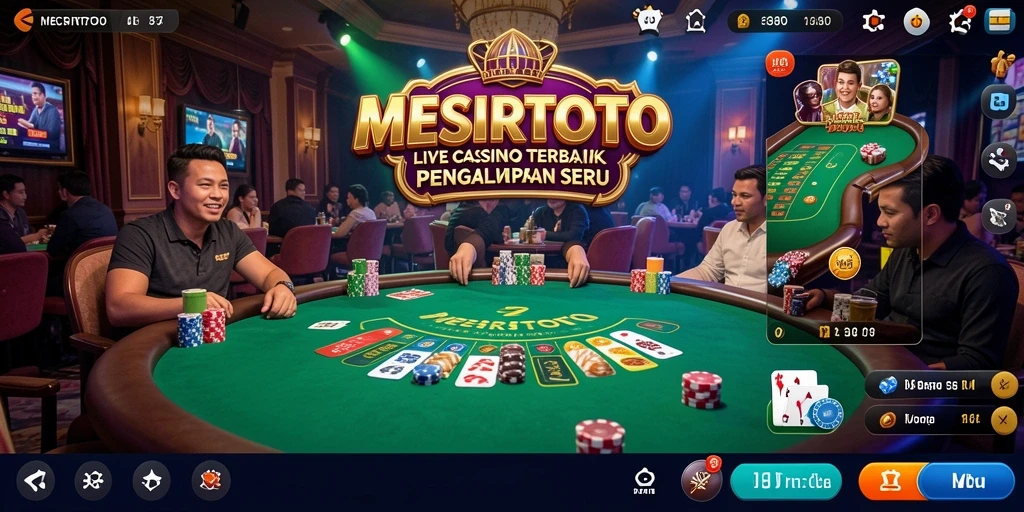 Tampilan gameplay MESIRTOTO yang seru dan interaktif di Live Casino.