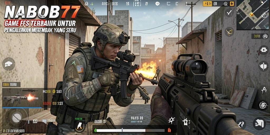 Tampilan gameplay menembak seru di NABOB77.