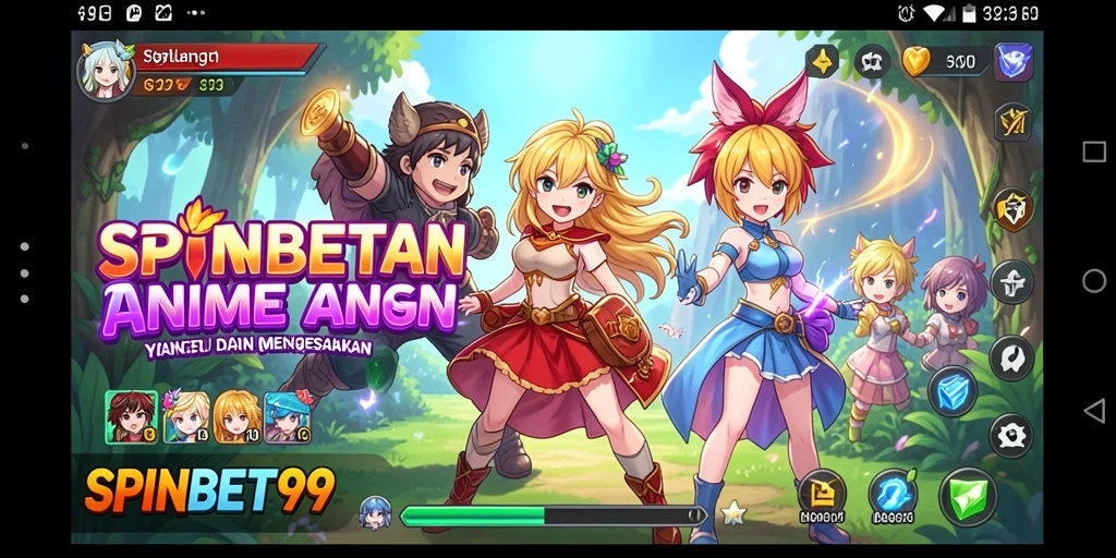Tampilan seru gameplay SPINBET99 dalam dunia Anime.