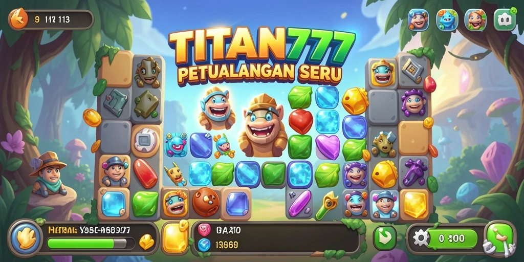 Menggambarkan momen seru dalam gameplay Match-3 yang penuh warna.