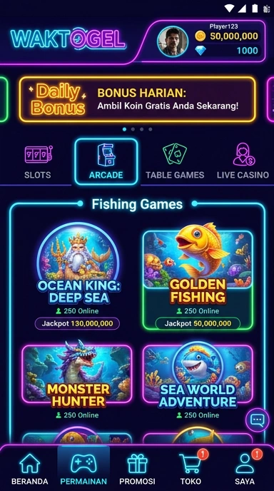 Tampilan antarmuka aplikasi Waktogel yang sederhana dan intuitif.